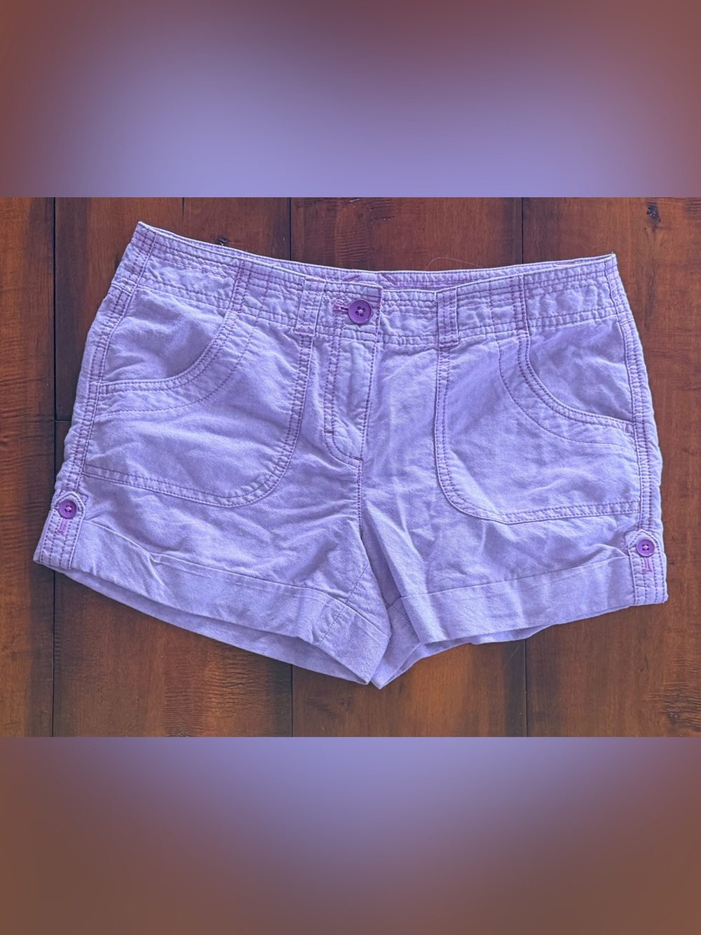 LOFT Lavender Cotton Casual Shorts
